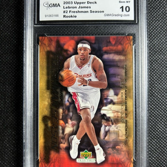 2003 upper deck lebron james rc rookie gma 10 gem mint Cleveland cavaliers mvp - Picture 3 of 3